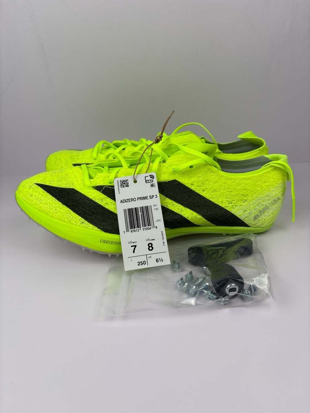 Adidas Adizero Prime SP 3 Track Spikes Neon Yellow Size Men's 7 / Women's 8